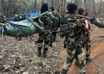 अमित शाह के दौरे से पहले 7 नक्सली ढेर: CG-तेलंगाना बॉर्डर पर महिला समेत मारे गए 6 पुरुष नक्सलाइट, AK-47 समेत अन्य हथियार बरामद